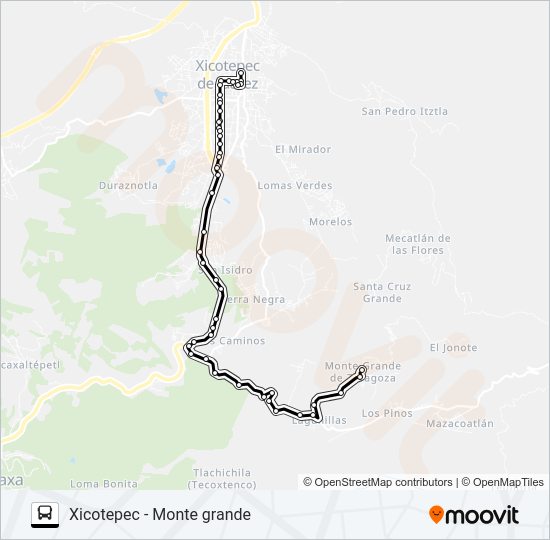 Mapa de RUTA XICOTEPEC de autobús