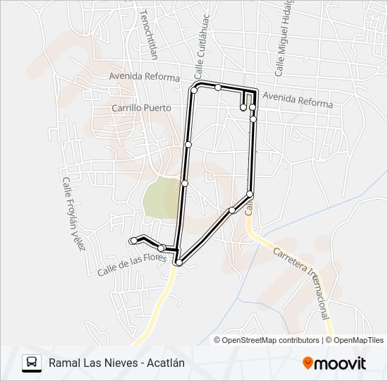 Mapa de RUTA LAS NIEVES de autobús