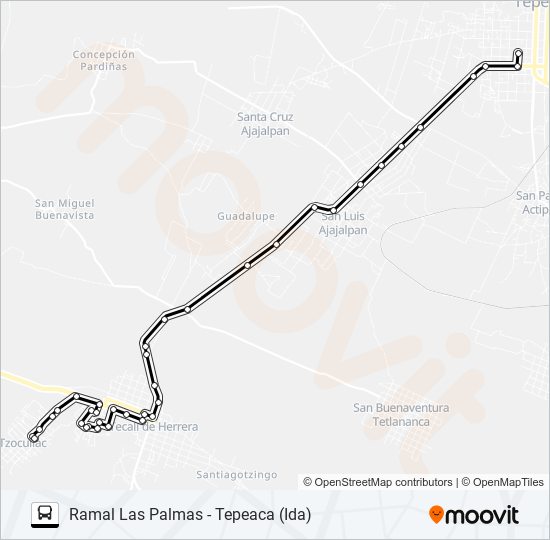 Florecer prefacio Jardines ruta las palmas Route: Schedules, Stops & Maps - Ramal Las Palmas - Tepeaca  (Ida) (Updated)