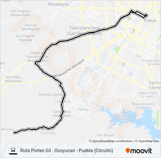 Mapa de RUTA PORTES GIL de autobús