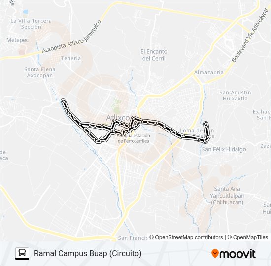 Mapa de RUTA SANTA RITA de autobús
