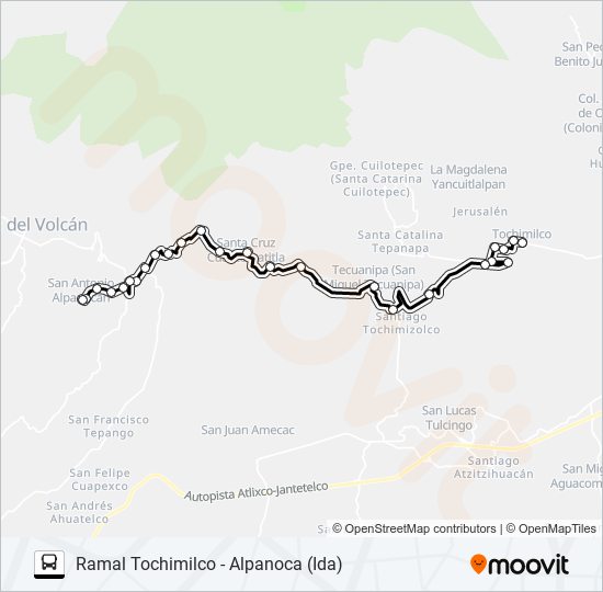 RUTA TOCHIMILCO bus Line Map
