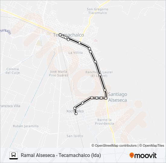 Mapa de RUTA XOCHIMILCO de autobús