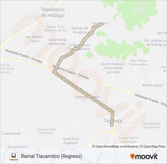 Mapa de RUTA SUBURBANA 2 de autobús