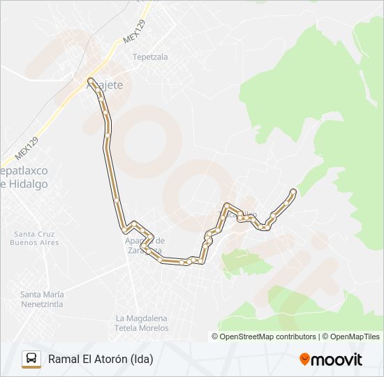 Mapa de RUTA SUBURBANA 2 de autobús