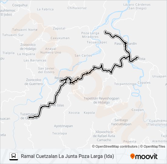 Mapa de RUTA TEPETZINTLA de autobús