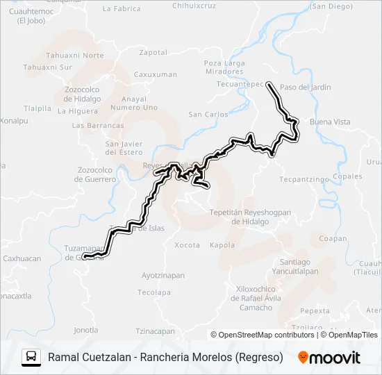 RUTA TEPETZINTLA Bus Line Map