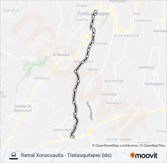 Mapa de RUTA XONOCUAUTLA de autobús