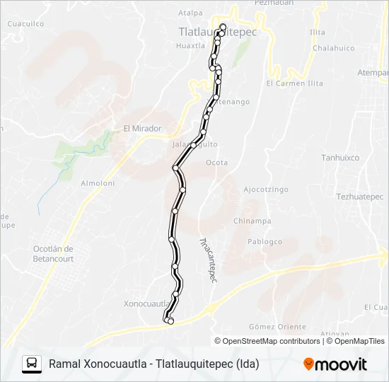 RUTA XONOCUAUTLA Bus Line Map
