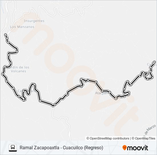 RUTA ZACAPOAXTLA bus Line Map