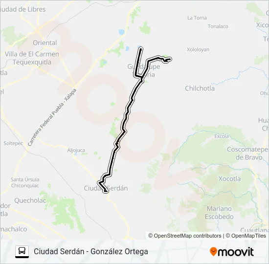 RUTA CIUDAD SERDÁN Bus Line Map