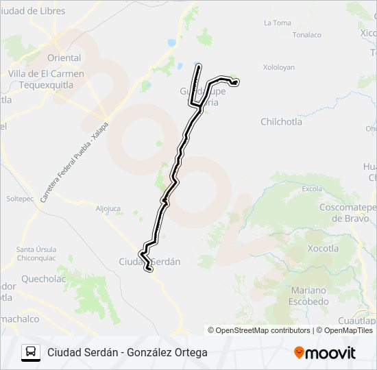 Mapa de RUTA CIUDAD SERDÁN de autobús