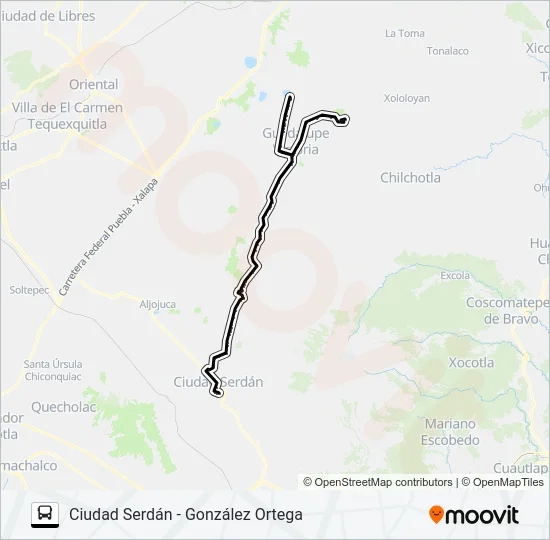 RUTA CIUDAD SERDÁN Bus Line Map
