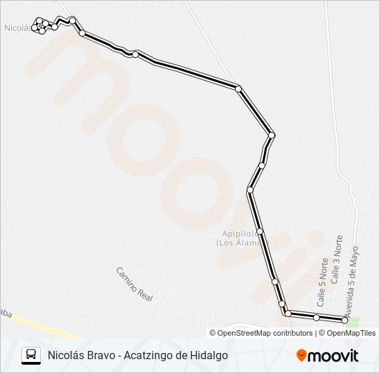 Mapa de RUTA NICOLÁS BRAVO de autobús