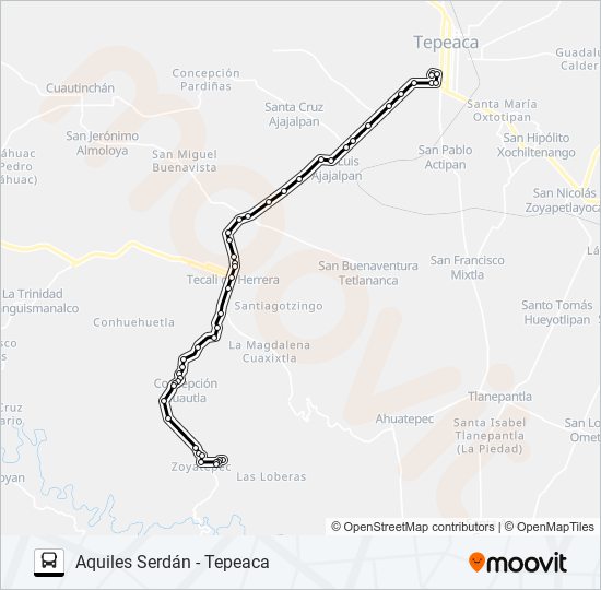 Mapa de RUTA AQUILES SERDÁN de autobús