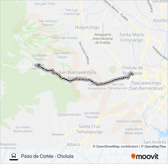 Mapa de RUTA PASO DE CORTÉS de autobús