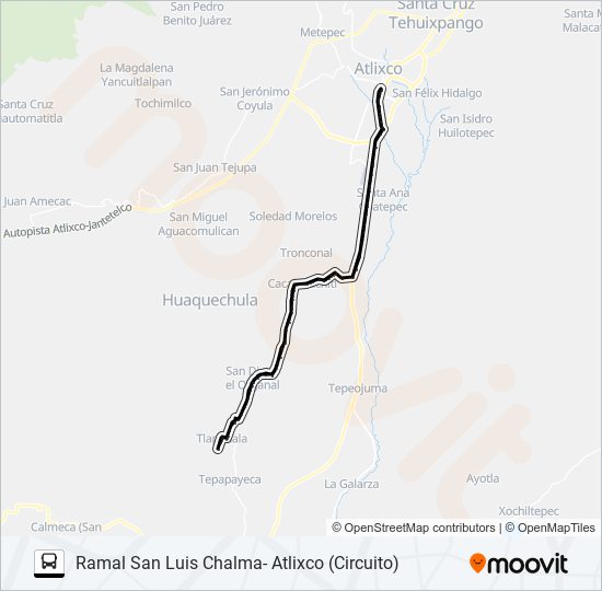 Mapa de RUTA SAN LUIS CHALMA de autobús