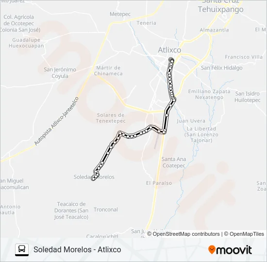 RUTA SOLEDAD MORELOS Bus Line Map
