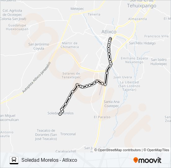 RUTA SOLEDAD MORELOS bus Line Map