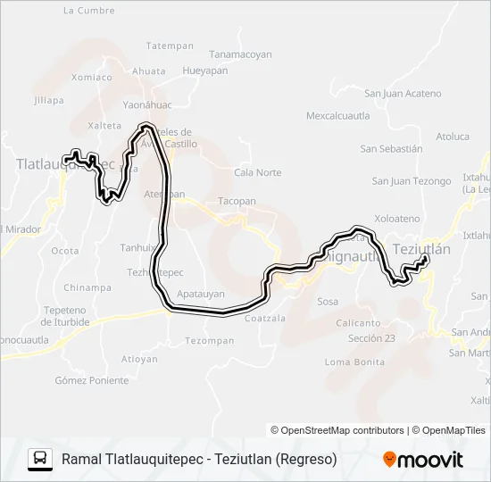 RUTA TLATLAUQUITEPEC Bus Line Map