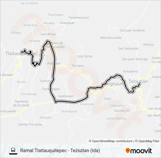 RUTA TLATLAUQUITEPEC Bus Line Map