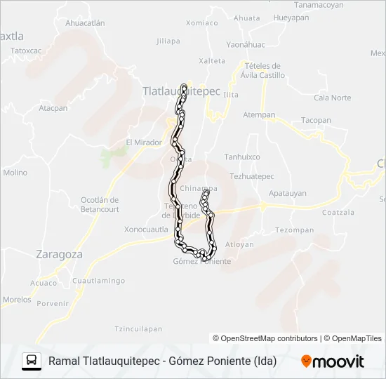 RUTA TLATLAUQUITEPEC Bus Line Map