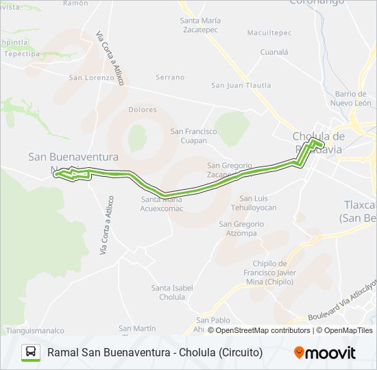 Mapa de RUTA SAN BUENAVENTURA de autobús