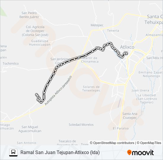 Mapa de RUTA SAN JUAN TEJUPAN de autobús