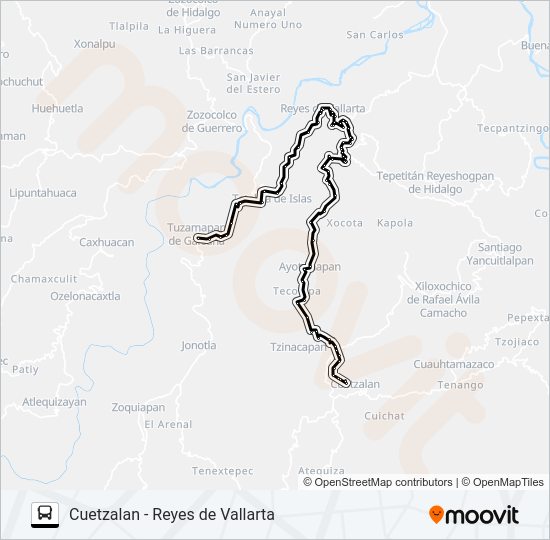 Mapa de RUTA REYES DE VALLARTA de autobús