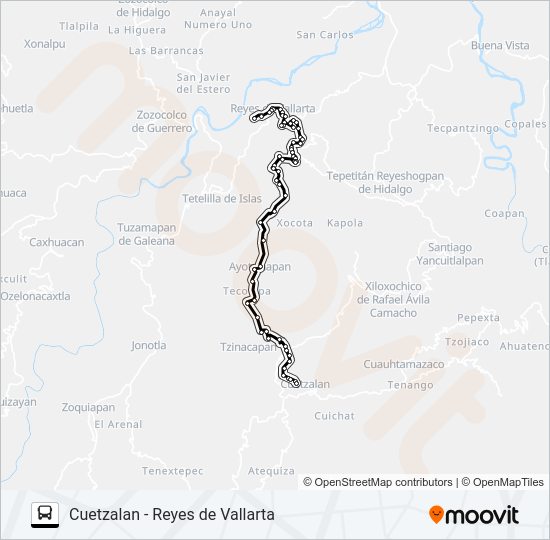 Mapa de RUTA REYES DE VALLARTA de autobús