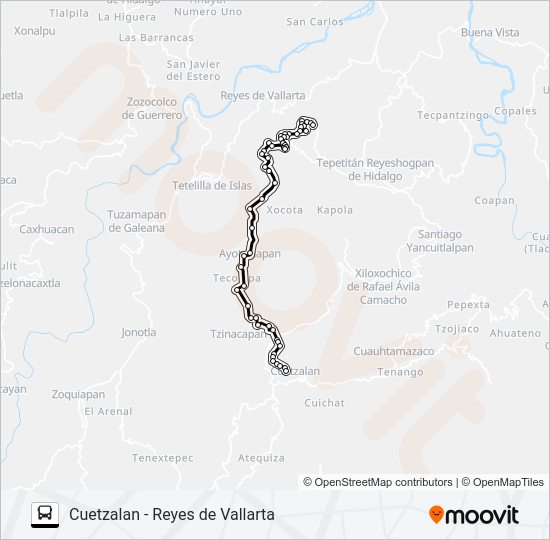 Mapa de RUTA REYES DE VALLARTA de autobús