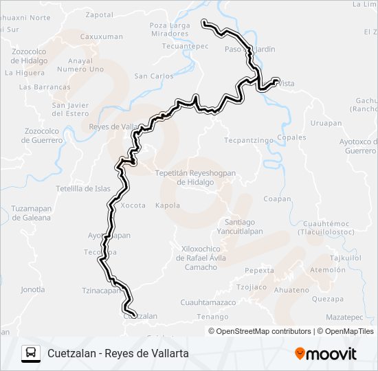 Mapa de RUTA REYES DE VALLARTA de autobús