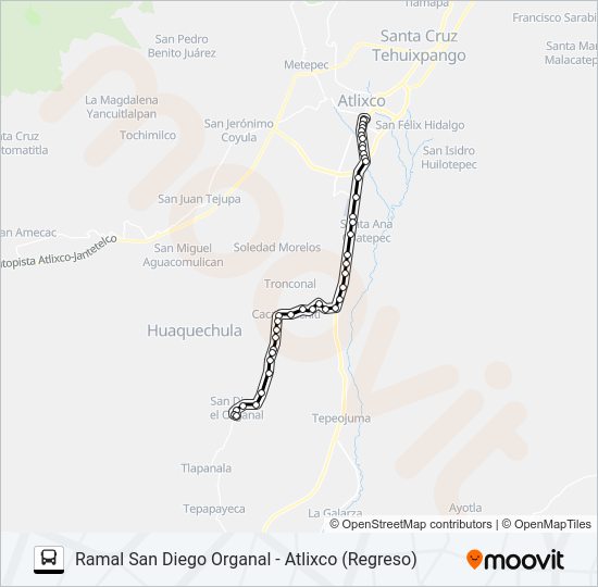 Mapa de RUTA SAN DIEGO ORGANAL de autobús