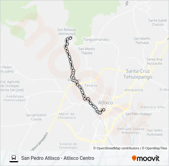 RUTA SAN PEDRO ATLIXCO Bus Line Map