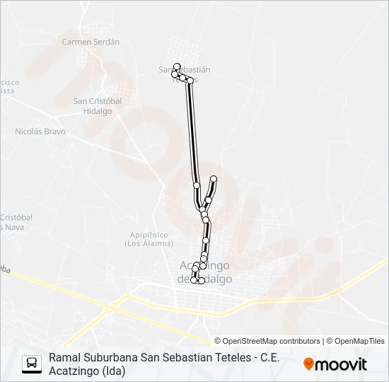 RUTA SUBURBANA TETELES Bus Line Map