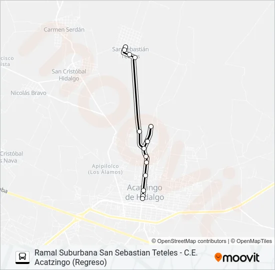 RUTA SUBURBANA TETELES Bus Line Map