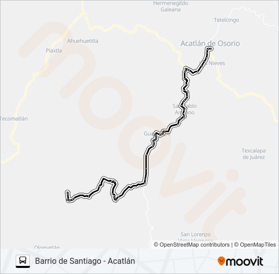 Mapa de RUTA BARRIO DE SANTIAGO de autobús