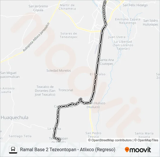 RUTA BASE 2 TEZEONTOPAN Bus Line Map
