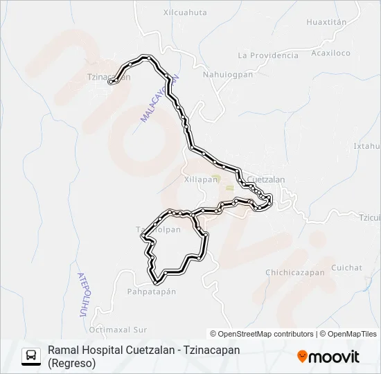RUTA HOSPITAL CUETZALAN Bus Line Map
