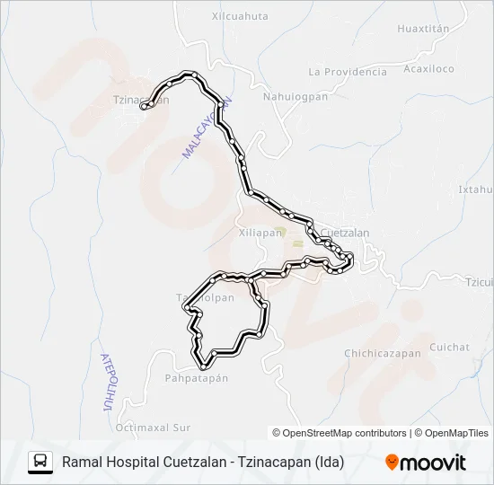 RUTA HOSPITAL CUETZALAN Bus Line Map