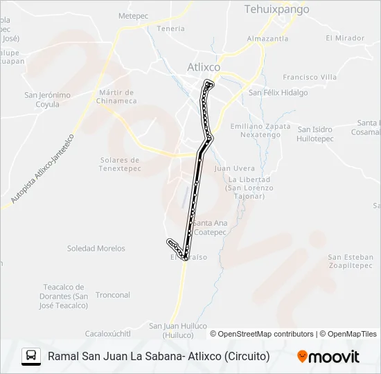 RUTA SAN JUAN LA SABANA Bus Line Map