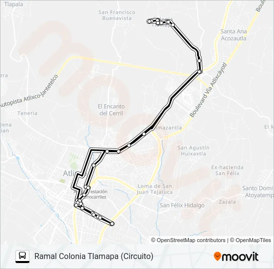 RUTA SAN MARTÍN TLAMAPA Bus Line Map