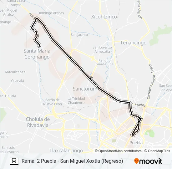 RUTA SAN MIGUEL  XOXTLA Bus Line Map