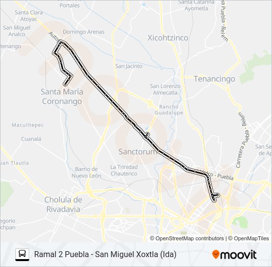 Mapa de RUTA SAN MIGUEL  XOXTLA de autobús