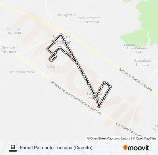 RUTA SAN MIGUEL XALTPEC Bus Line Map