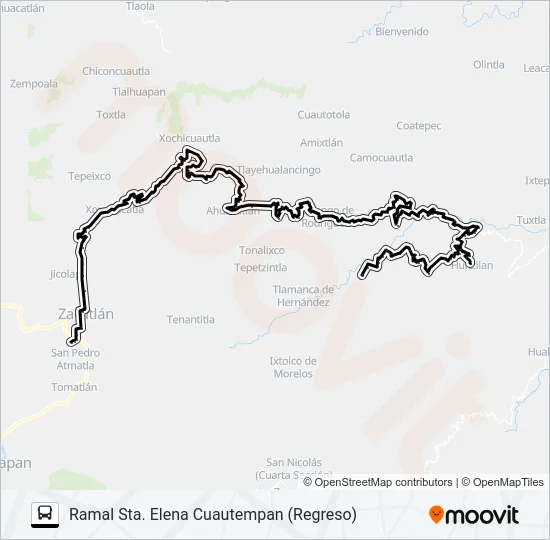 RUTA SUBURBANA ZACATLÁN Bus Line Map