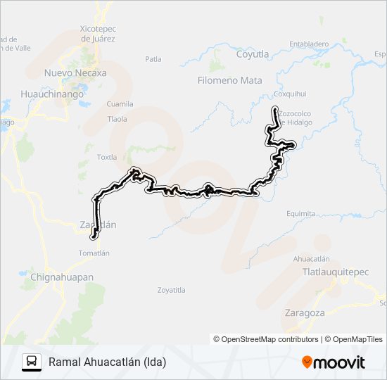 RUTA SUBURBANA ZACATLÁN bus Line Map