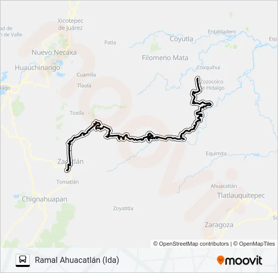 RUTA SUBURBANA ZACATLÁN Bus Line Map