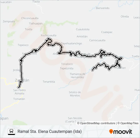 RUTA SUBURBANA ZACATLÁN Bus Line Map