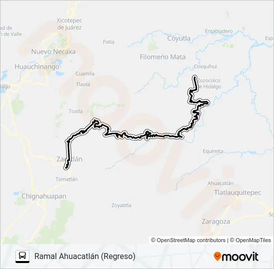 RUTA SUBURBANA ZACATLÁN Bus Line Map